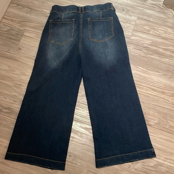 ADORABLE INDIGO POPPY WIDE LEG JEANS SZ 14 w/ BUILT IN TUMMY CONTROL WAIST BAND - Picture 9 of 11